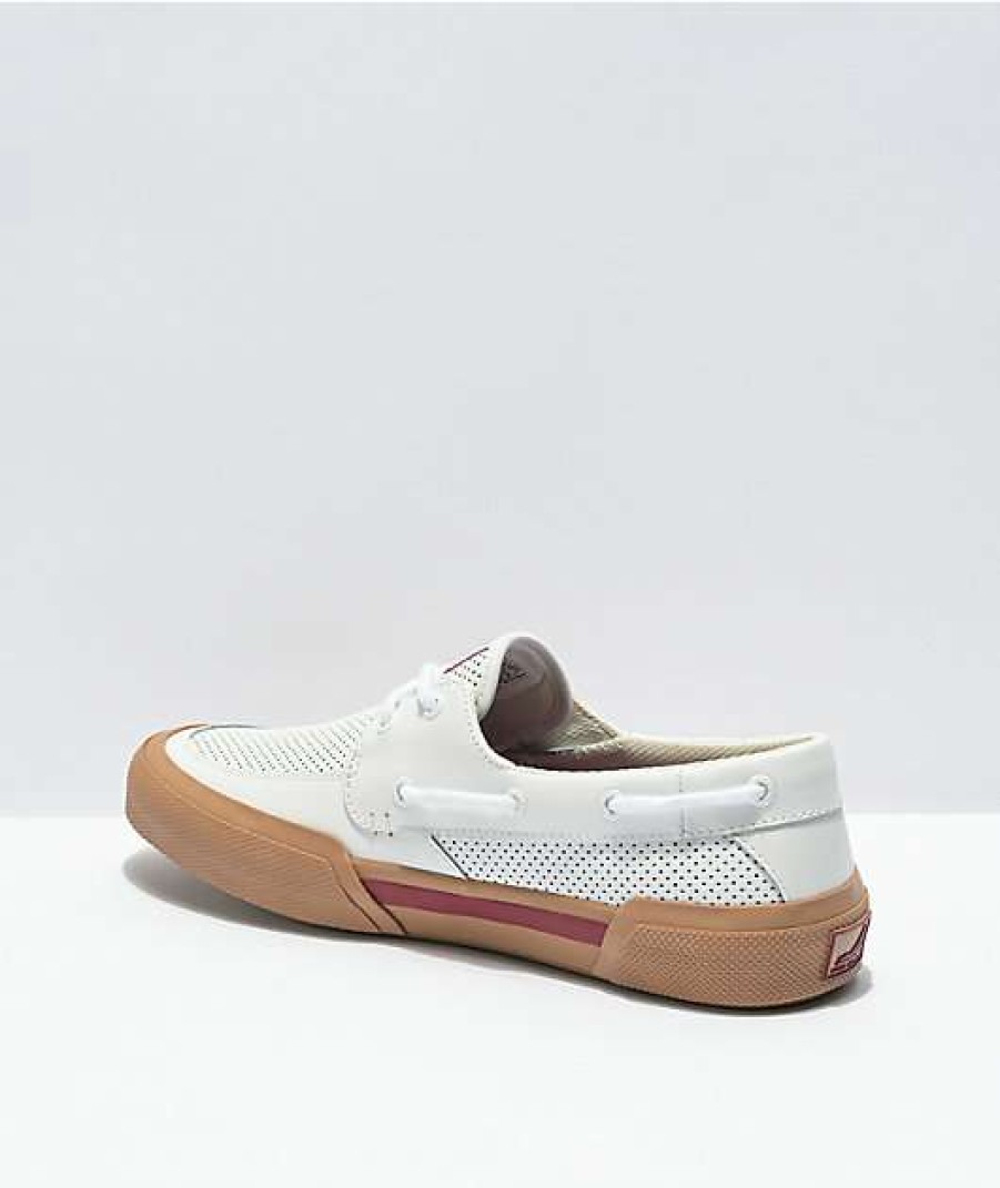 Shoes * | Sperry Soletide 2-Eye White, Red & Gum Shoes Outlet