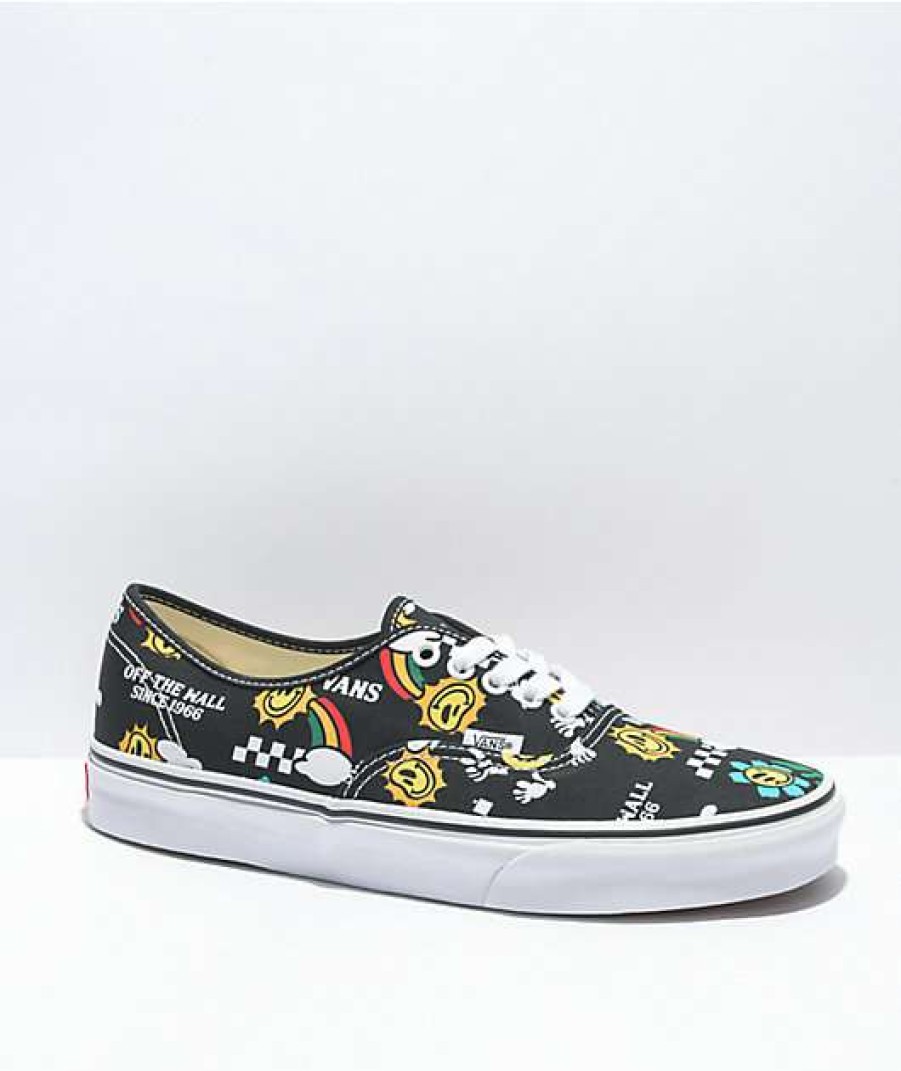 Vans * | Vans Authentic Better Day Black & White Skate Shoes Promotions