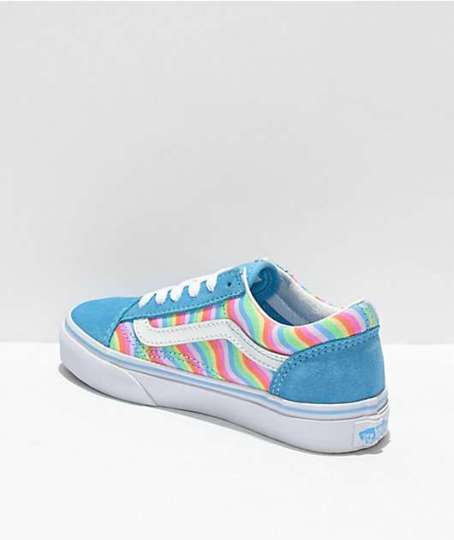 Vans * | Vans Old Skool Wavy Rainbow Blue Skate Shoes Promotions