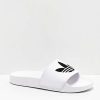 Shoes * | Adidas Mens Adilette Lite White & Black Slide Sandals Promotions