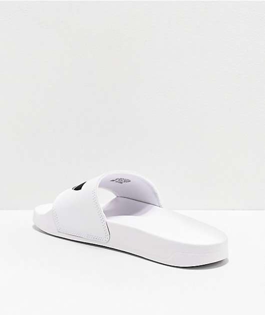 Shoes * | Adidas Mens Adilette Lite White & Black Slide Sandals Promotions