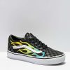 Vans * | Vans Old Skool Glow Flame Black Checkerboard Skate Shoes Promotions