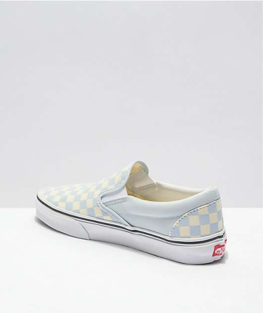 Vans * | Vans Slip-On Ballard Blue & White Checkerboard Skate Shoes Promotions