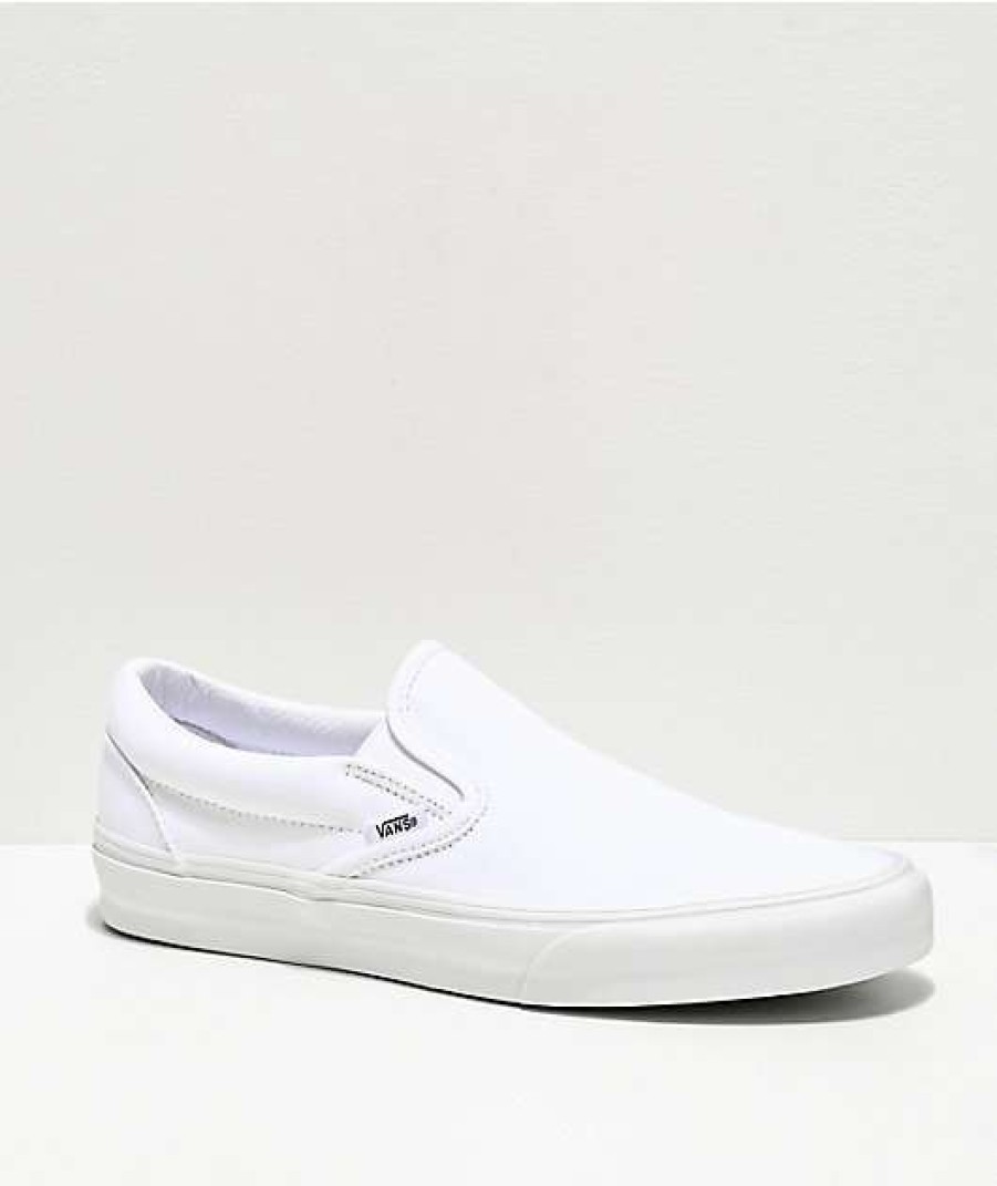 Shoes * | Vans Slip-On Monochromatic True White Skate Shoes Outlet