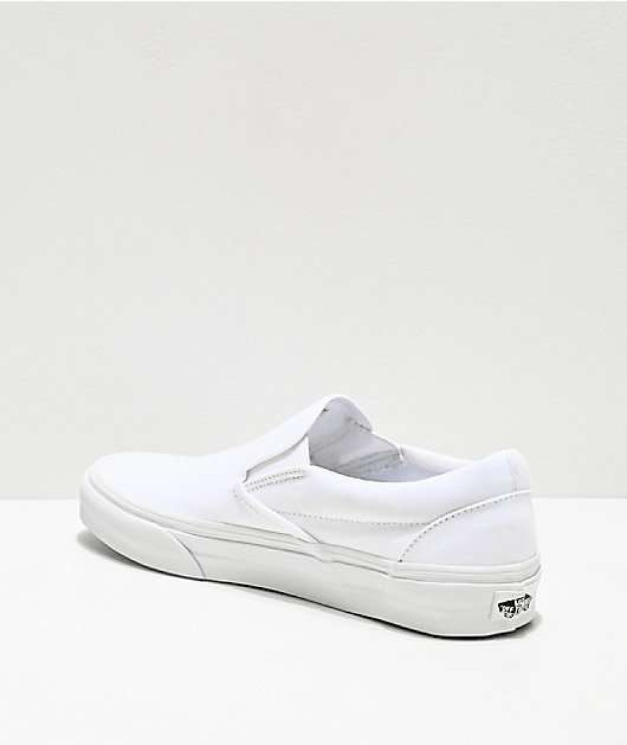 Shoes * | Vans Slip-On Monochromatic True White Skate Shoes Outlet