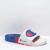 Sandals * | Champion Ipo Fade White & Blue Slide Sandals Outlet