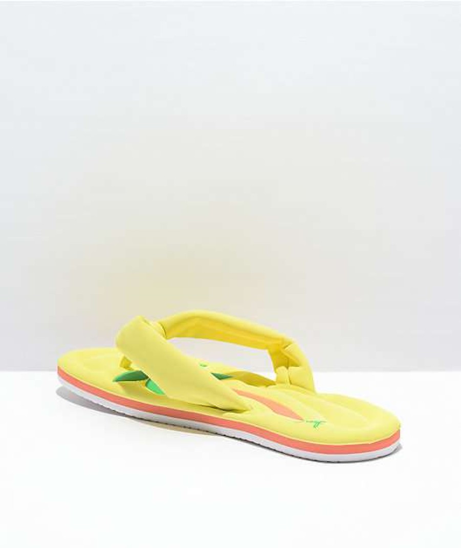 Sandals * | Reef Palm Pool Float Yellow Sandals Outlet