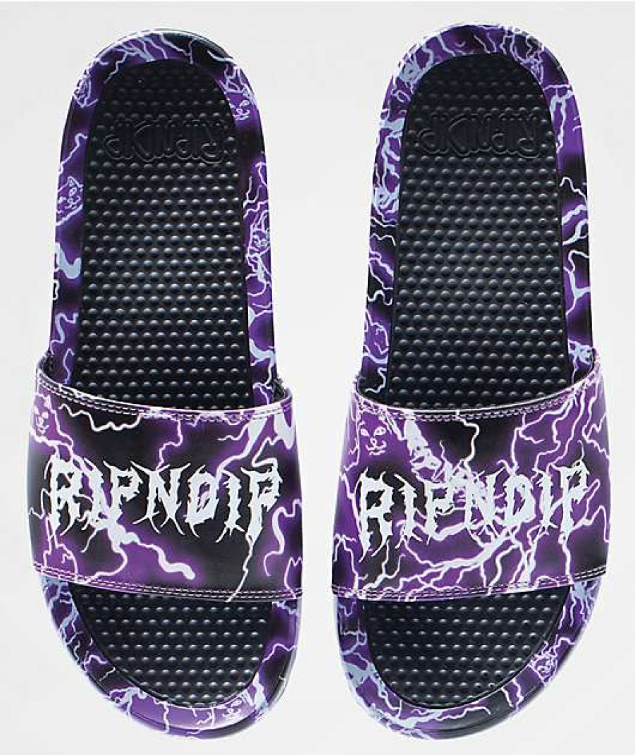 Sandals * | Ripndip Nikola Purple Slide Sandals Outlet