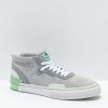 Skate Shoes * | Emerica Pillar Grey, White, & Green Skate Shoes Outlet