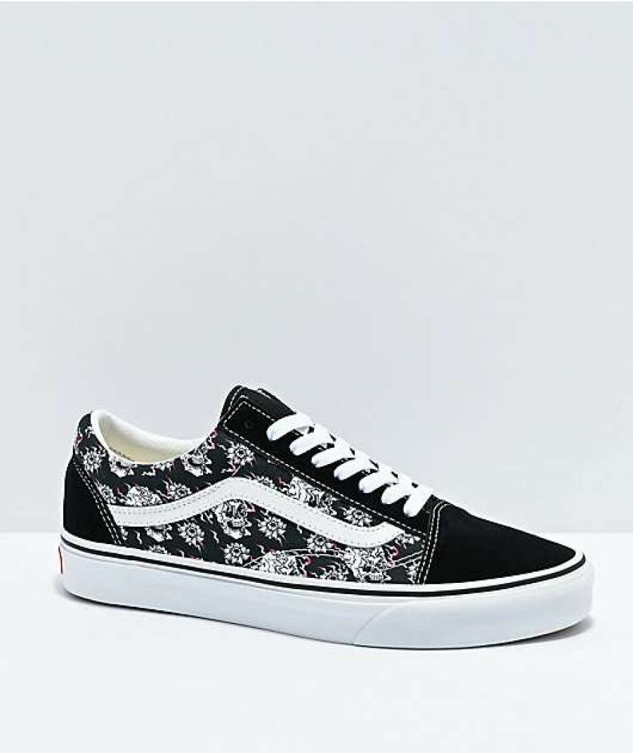 Vans * | Vans Old Skool Flash Skulls Black & Multi Skate Shoes Promotions