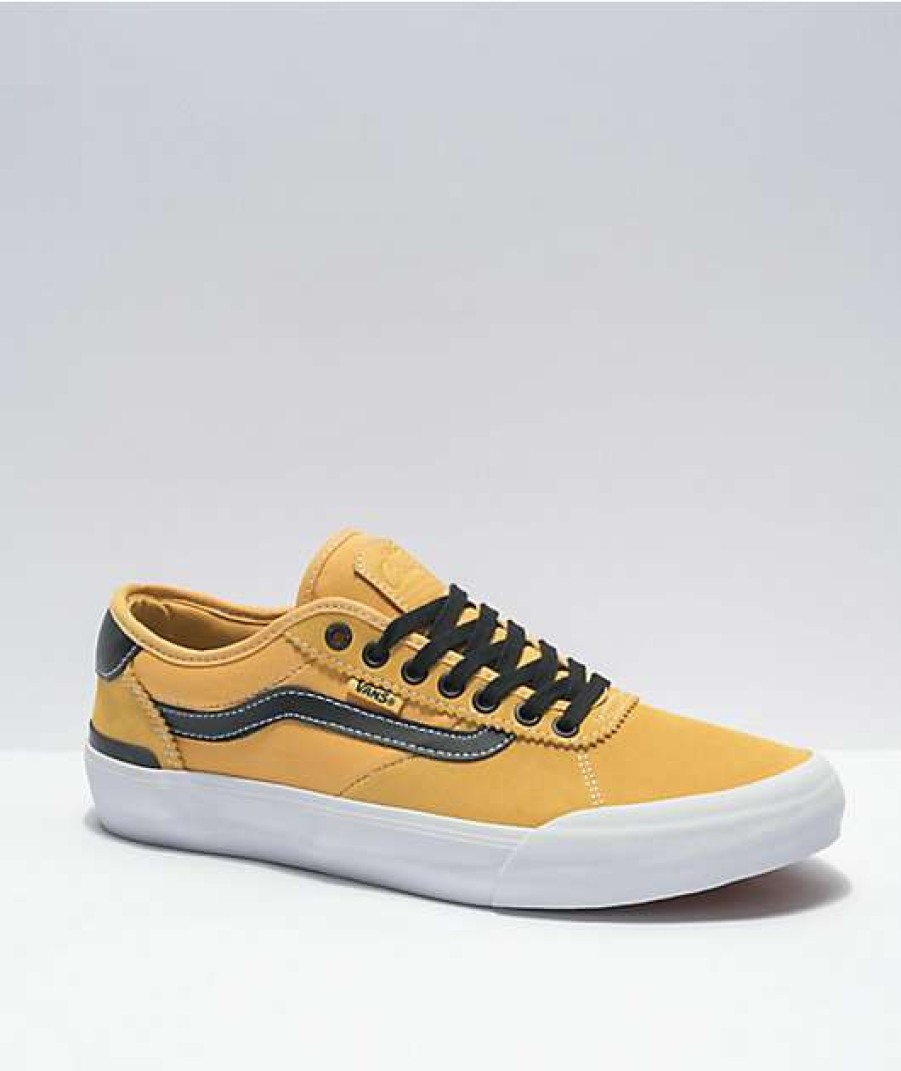 Vans * | Vans Skate Chima Gold & Black Skate Shoes Promotions