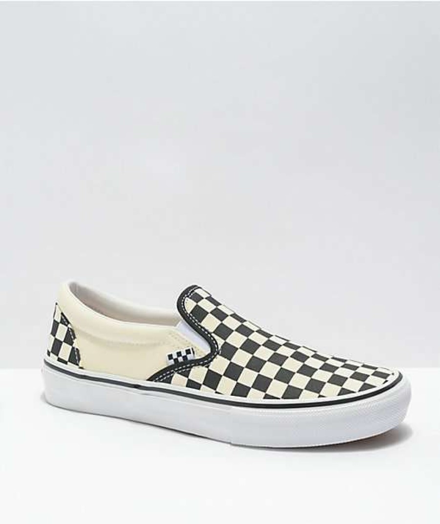 Vans * | Vans Skate Slip-On Black & White Checkerboard Skate Shoes Promotions