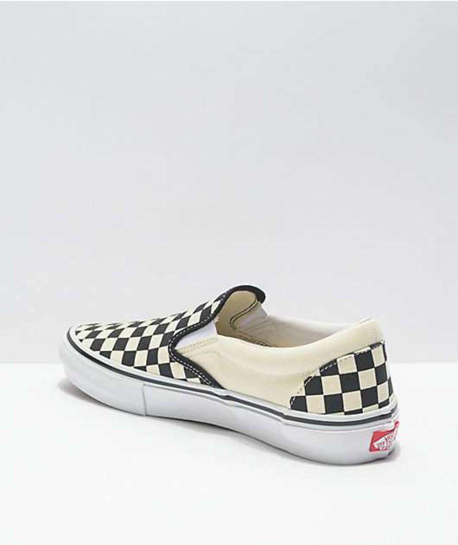 Vans * | Vans Skate Slip-On Black & White Checkerboard Skate Shoes Promotions