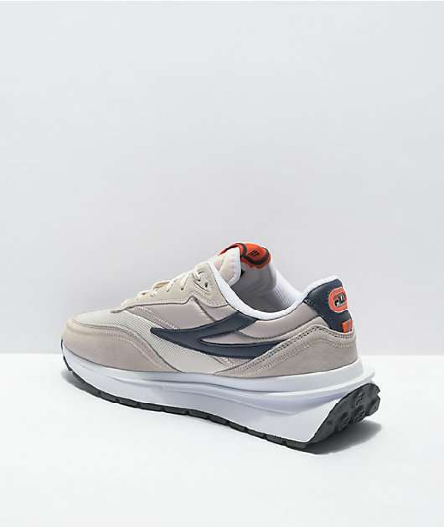 Sneakers * | Fila Renno Silver Grey, Sand, & White Shoes Outlet