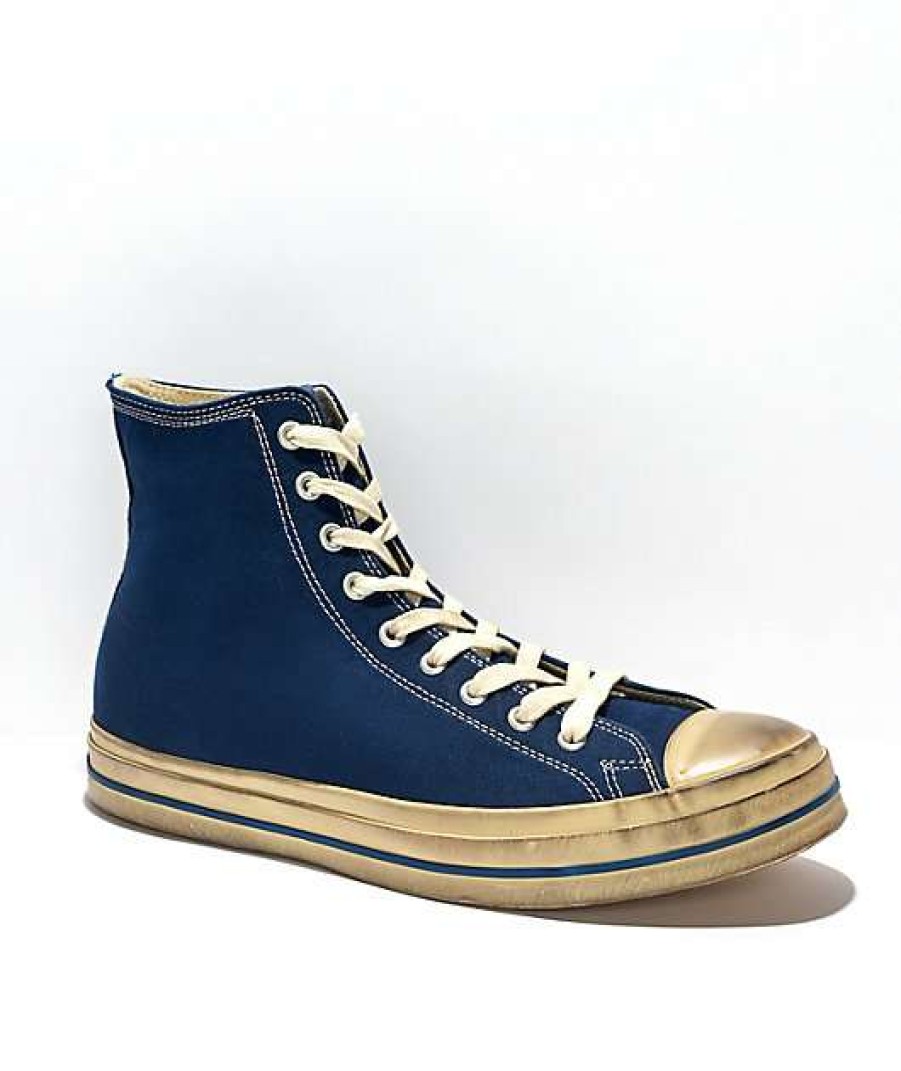 Sneakers * | Mitchell & Ness X Hood 1955 Conference Navy & White High Top Shoes Outlet