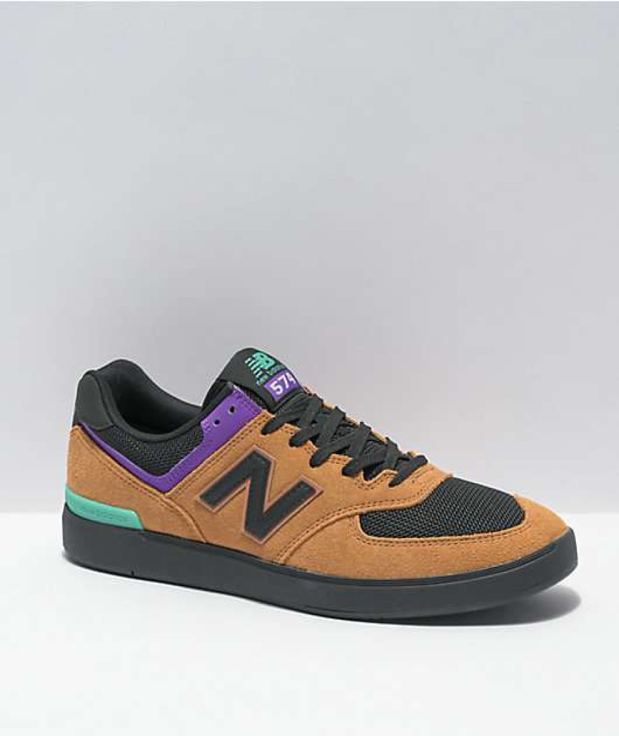 Skate Shoes * | New Balance Lifestyle 574 Trail Brown & Purple Shoes Outlet