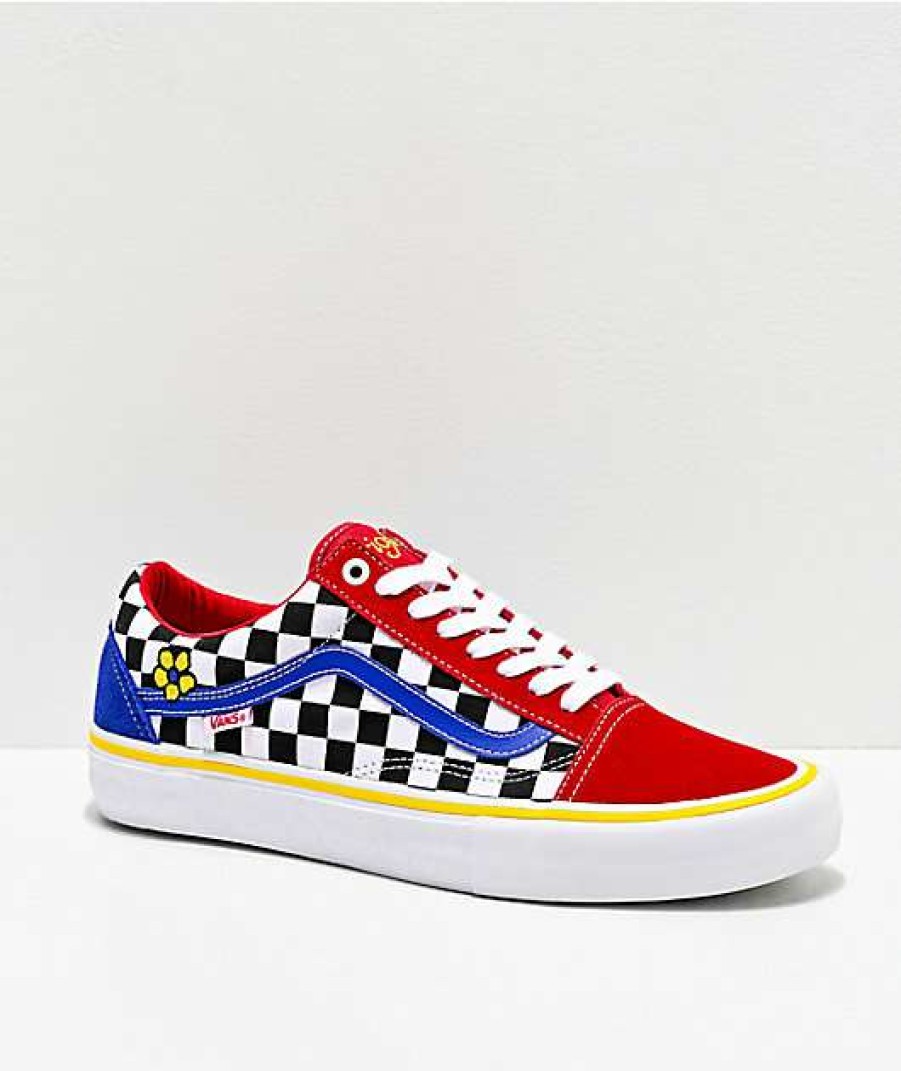 Vans * | Vans Skate Old Skool Brighton Red, Blue & White Skate Shoes Promotions