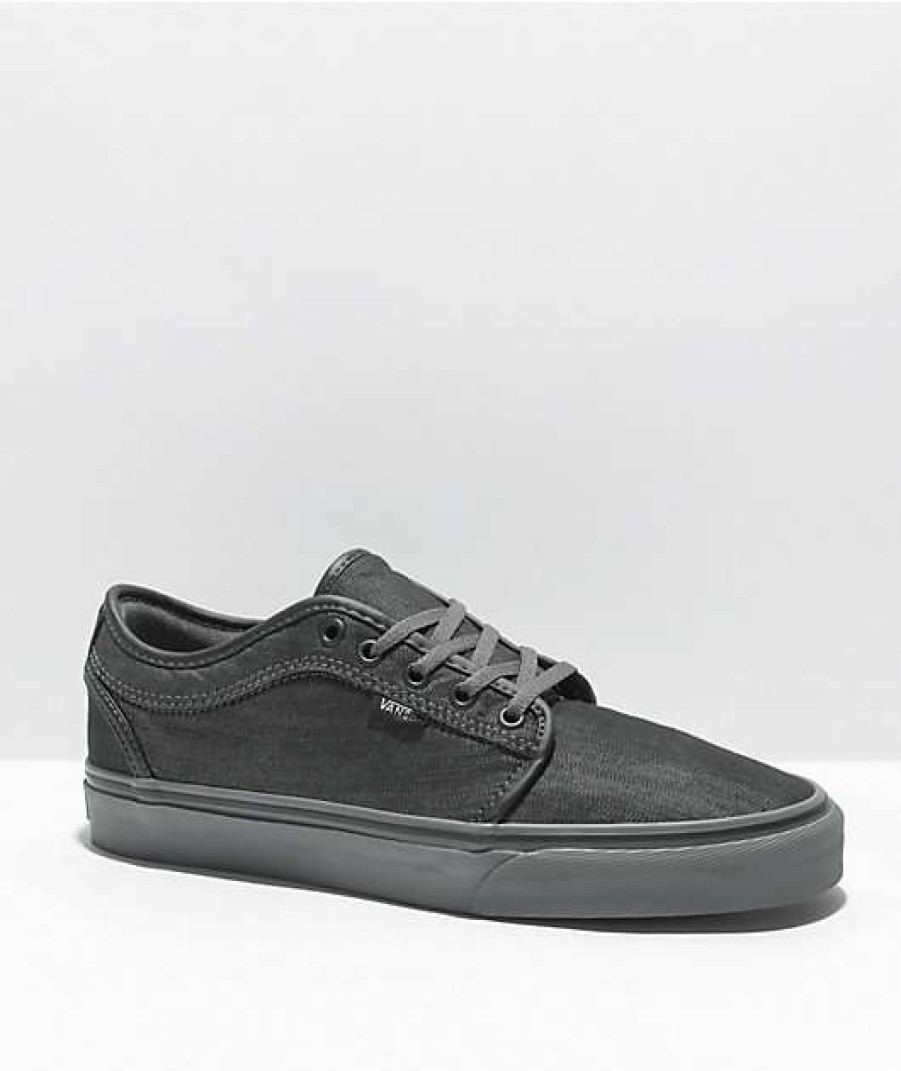 Vans * | Vans Chukka Low Dark Grey Canvas & Pewter Skate Shoes Promotions