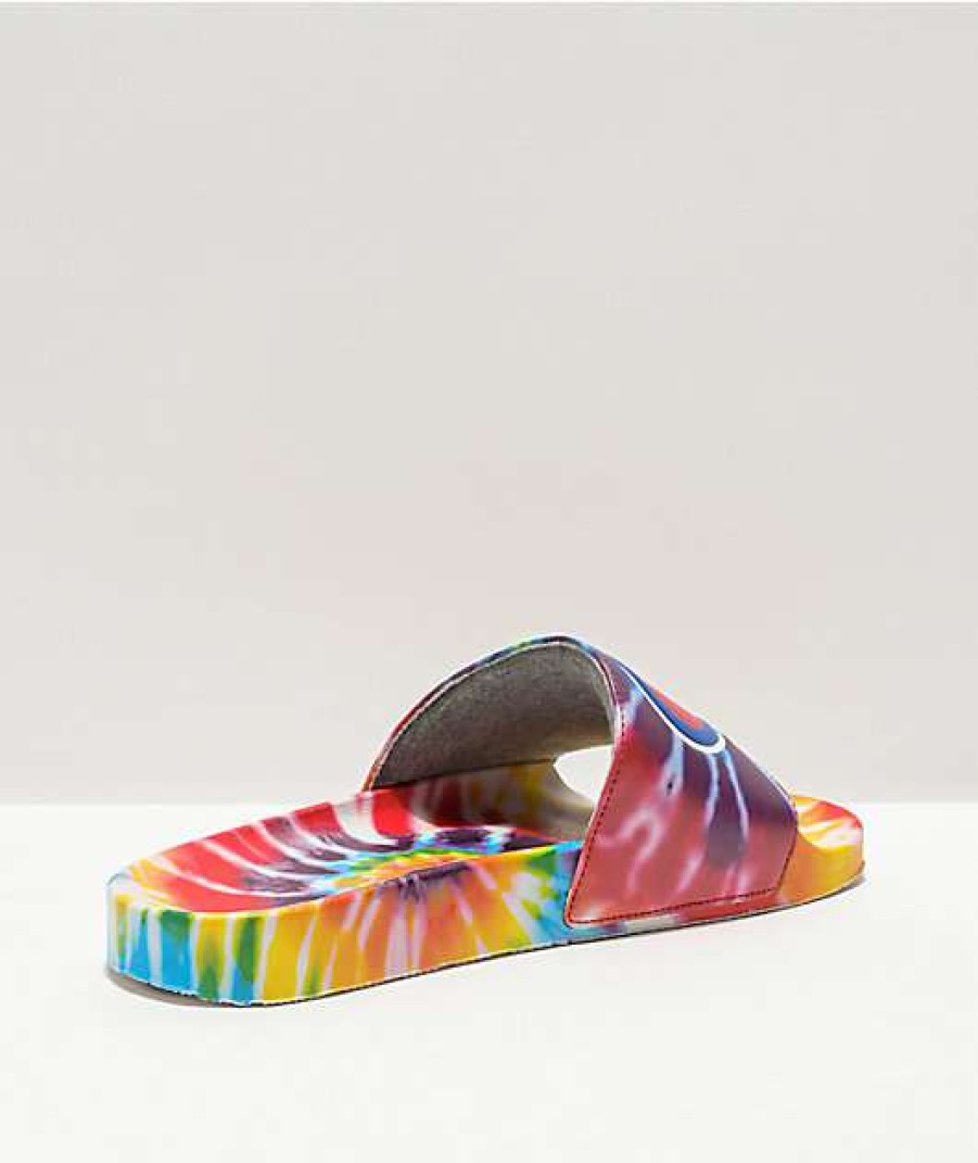 Sandals * | Champion Men'S Ipo Rainbow Tie Dye Slide Sandals Outlet