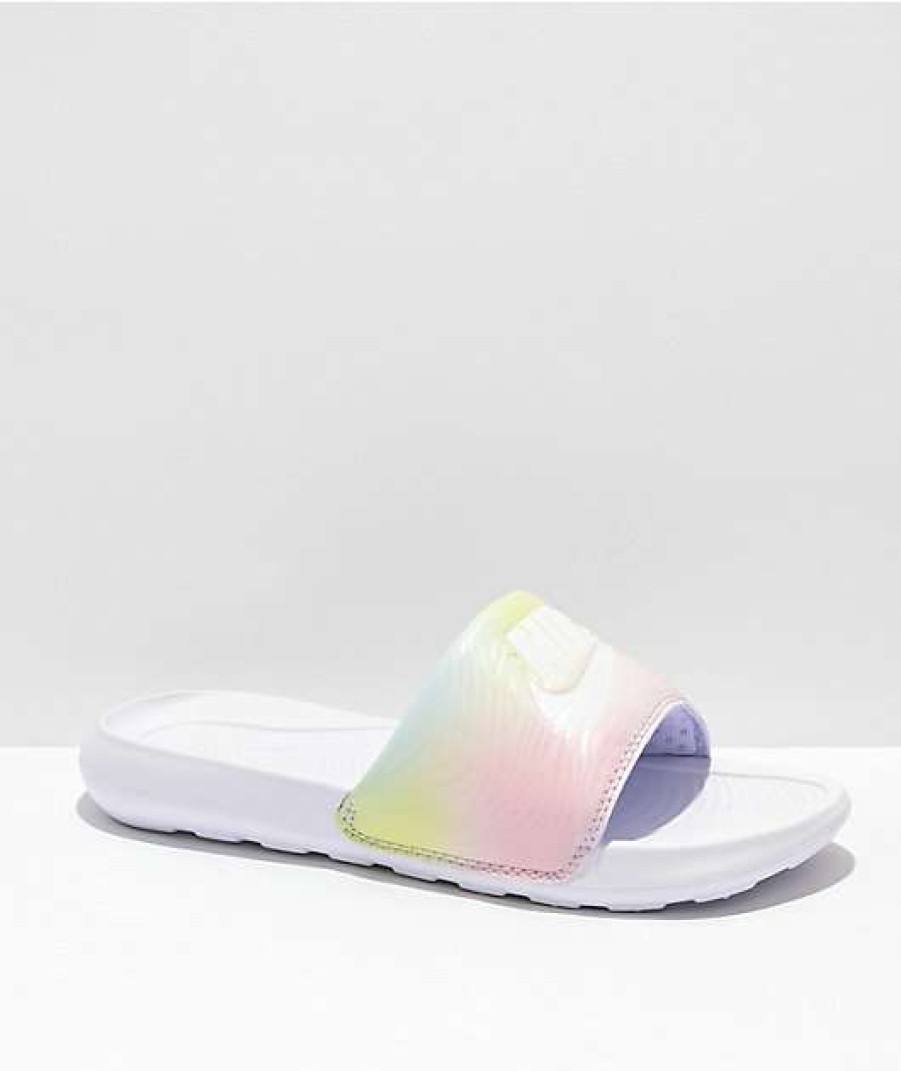 Nike * | Nike Victori One Violet & White Slide Sandals Promotions