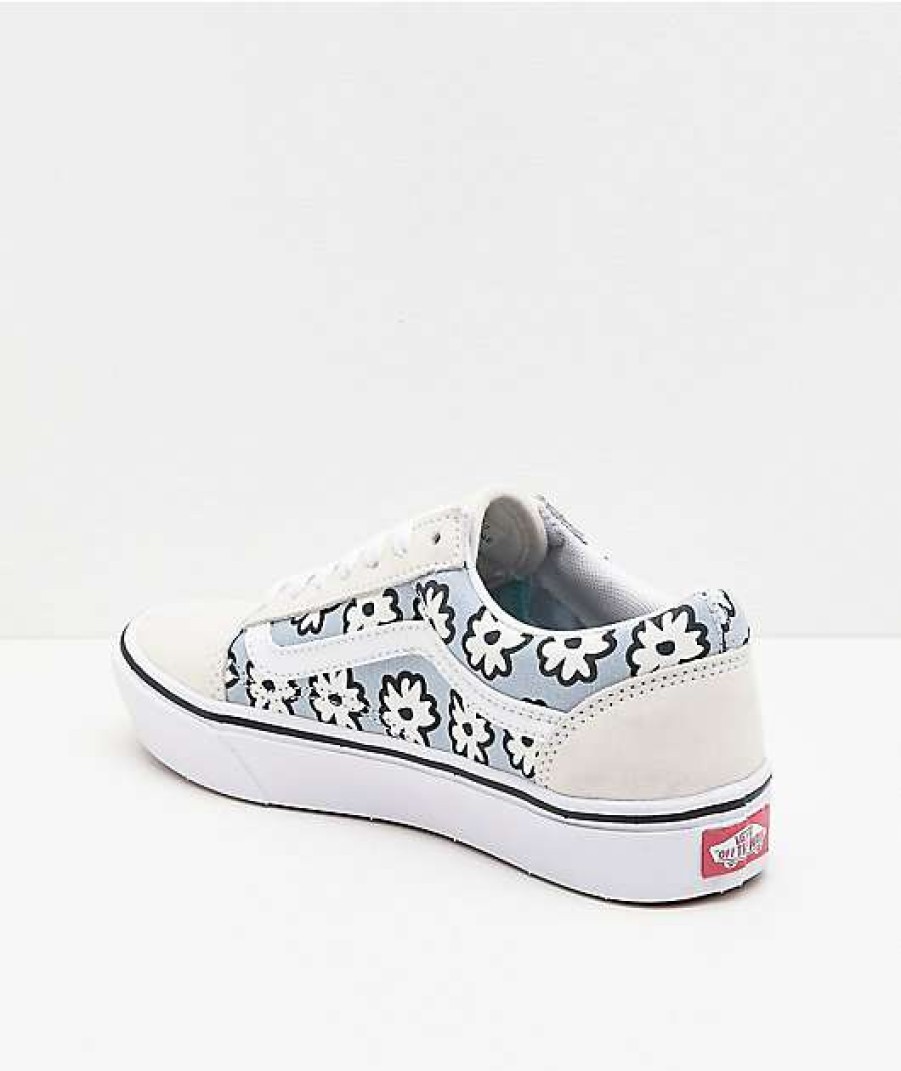 Vans * | Vans Old Skool Comfycush Mixed Cozy White & Light Blue Skate Shoes Promotions