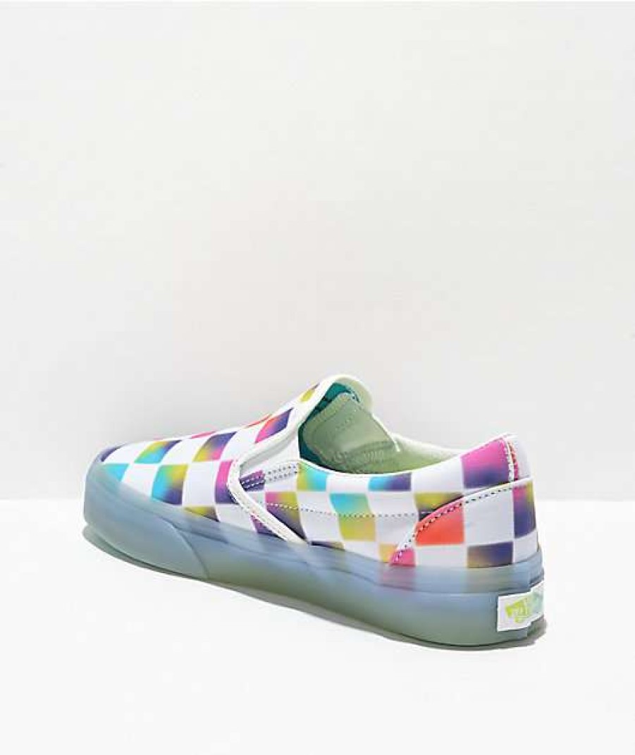 Vans * | Vans Slip-On Cultivate Care Checkerboard Rainbow Skate Shoes Promotions