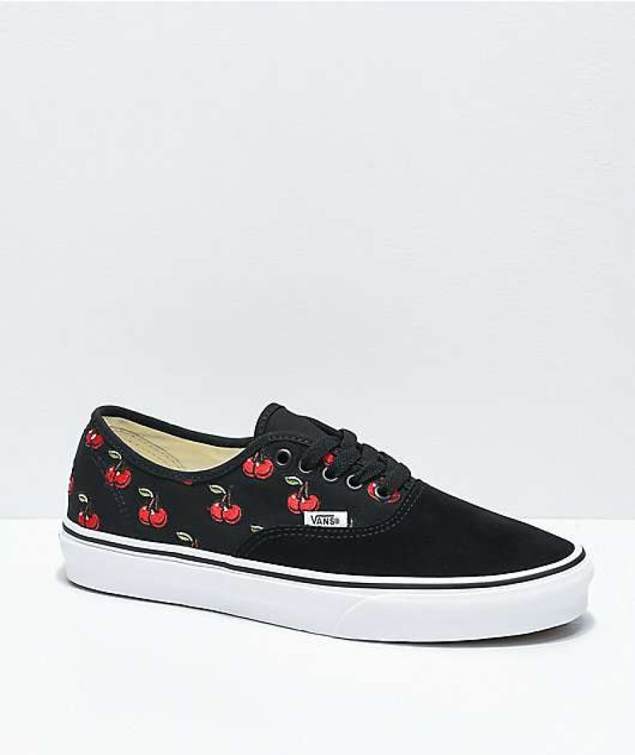 Vans * | Vans Authentic Cherries Black & White Skate Shoes Promotions