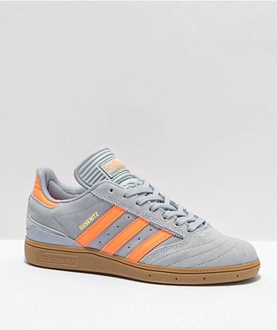 Shoes * | Adidas Busenitz Silver & Signal Orange Shoes Promotions