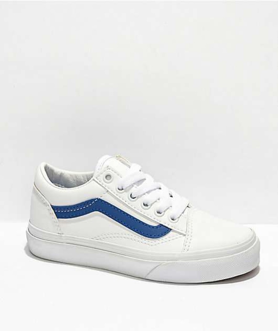 Vans * | Vans Old Skool Pop Classic White & Blue Skate Shoes Promotions