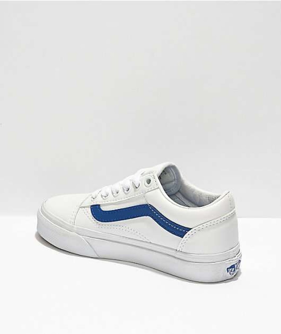 Vans * | Vans Old Skool Pop Classic White & Blue Skate Shoes Promotions