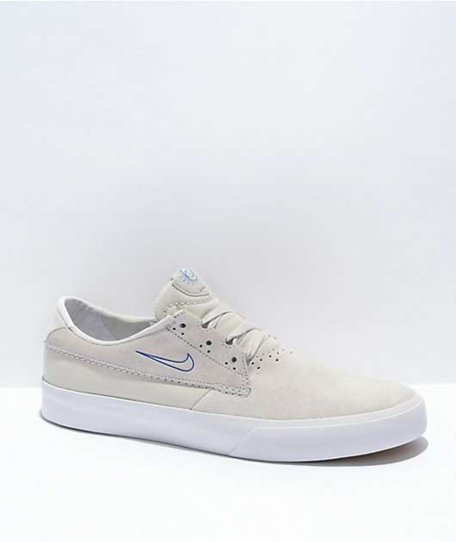 Nike * | Nike Sb Shane Summit White & Grey Skate Shoes Promotions