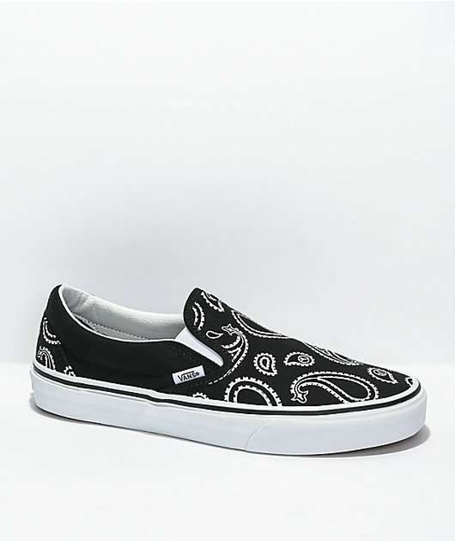 Vans * | Vans Slip-On Peace Paisley Black Skate Shoes Promotions