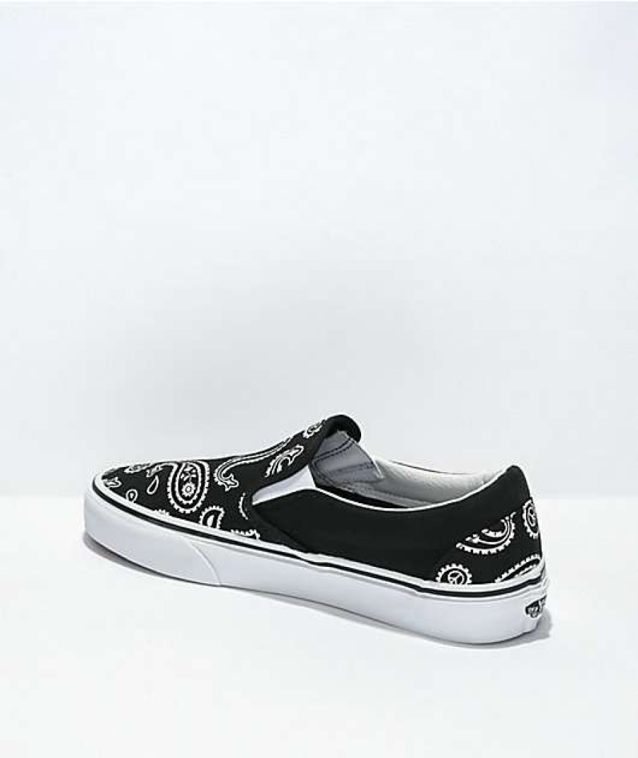 Vans * | Vans Slip-On Peace Paisley Black Skate Shoes Promotions