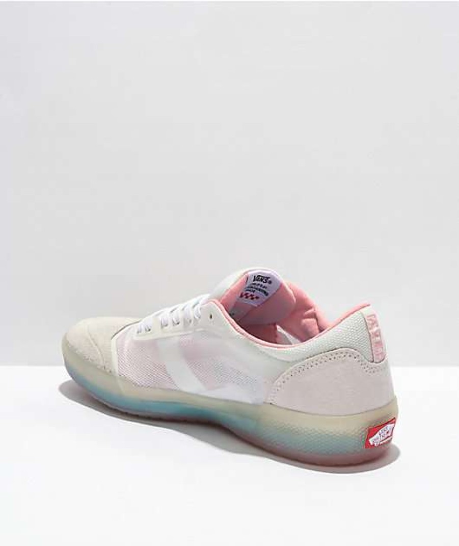 Vans * | Vans Skate Ave Pro White & Powder Pink Skate Shoes Promotions