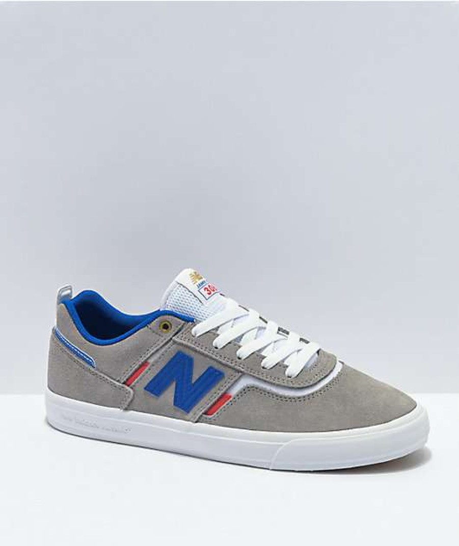 Skate Shoes * | New Balance Numeric 306 Foy Grey, Blue & White Skate Shoes Outlet