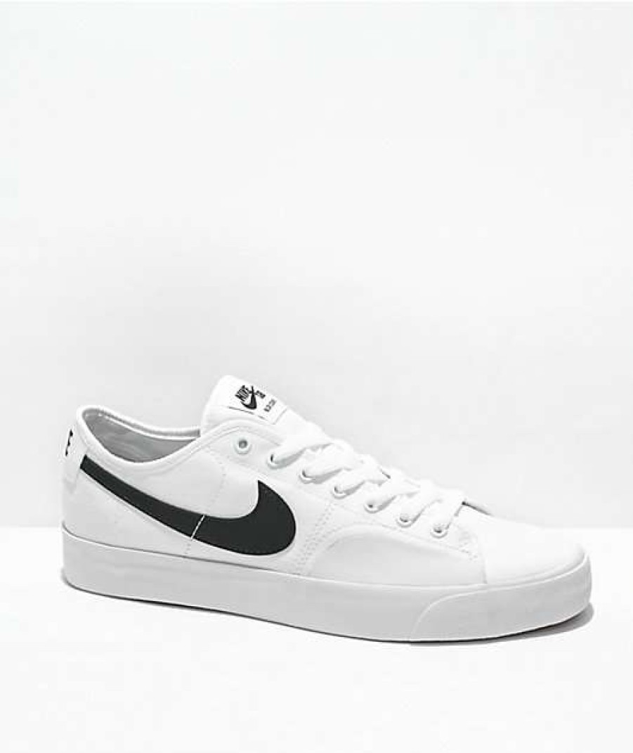 Nike * | Nike Sb Blazer Court White & Black Skate Shoes Promotions