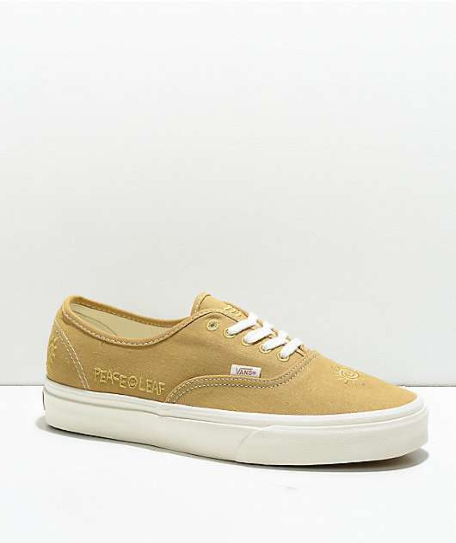 Vans * | Vans Authentic Eco Theory Mustard Gold & True White Skate Shoes Promotions