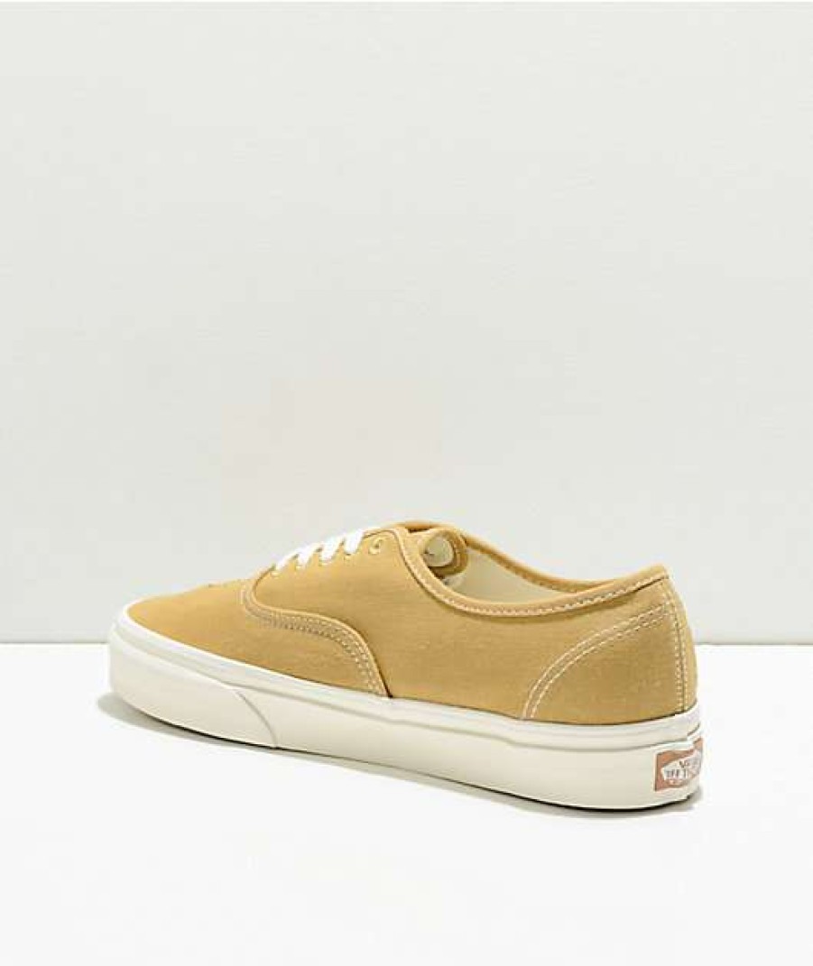 Vans * | Vans Authentic Eco Theory Mustard Gold & True White Skate Shoes Promotions