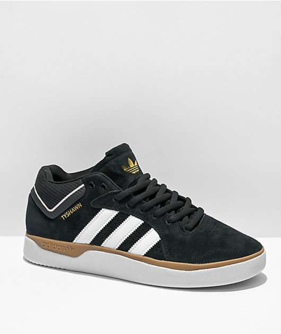 Shoes * | Adidas Tyshawn Black, White & Gum Shoes Promotions