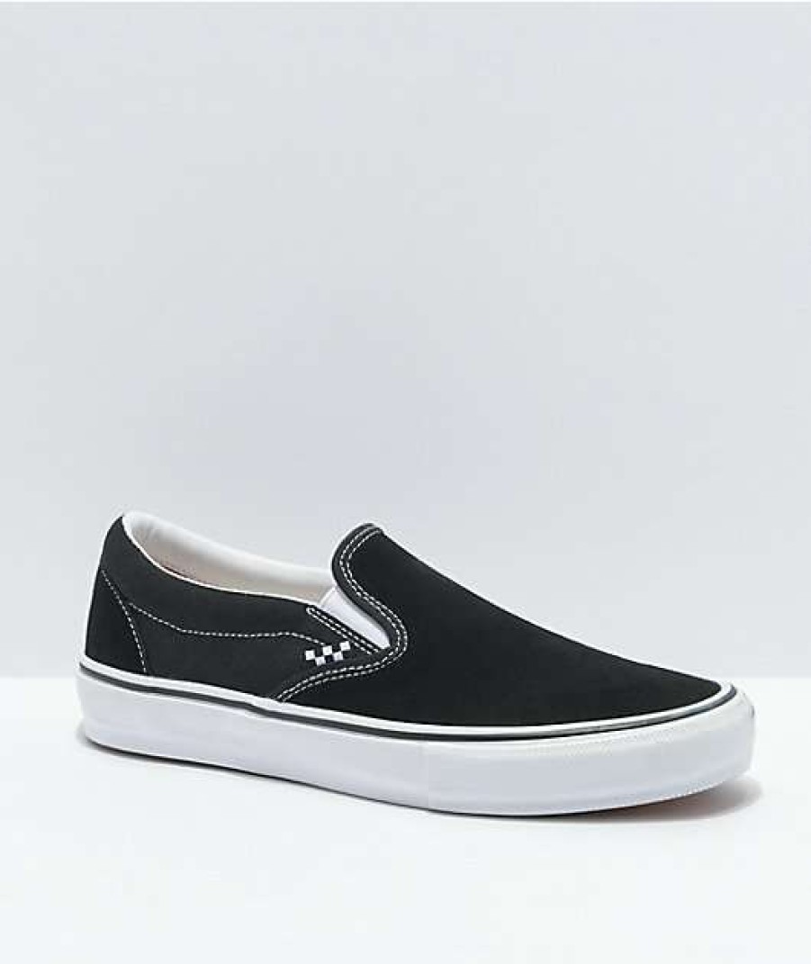 Vans * | Vans Skate Slip-On Black, White & Gum Skate Shoes Promotions