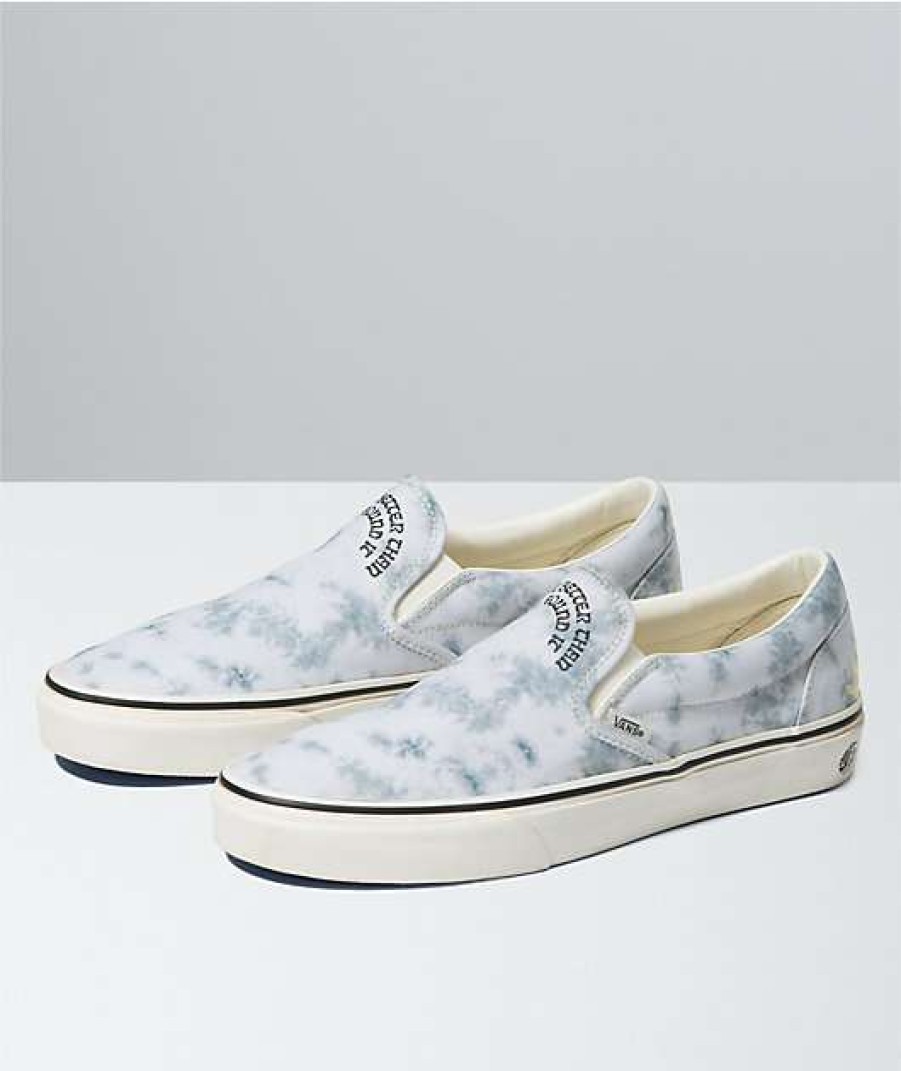 Vans * | Vans X Park Project Slip-On White & Grey Tie Dye Skate Shoes Promotions