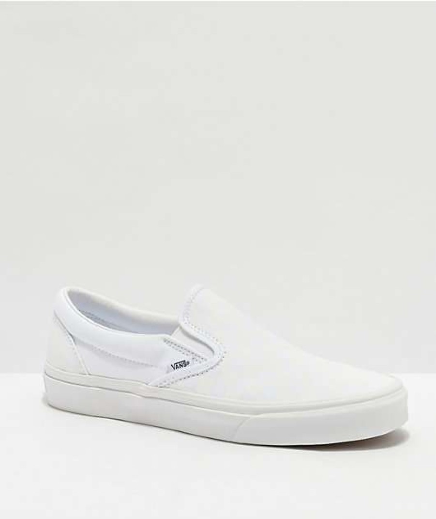 Vans * | Vans Slip-On White Checkerboard Skate Shoes Promotions