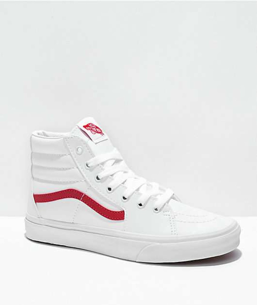 Vans * | Vans Sk8-Hi Pop Classic White & Red Skate Shoes Promotions