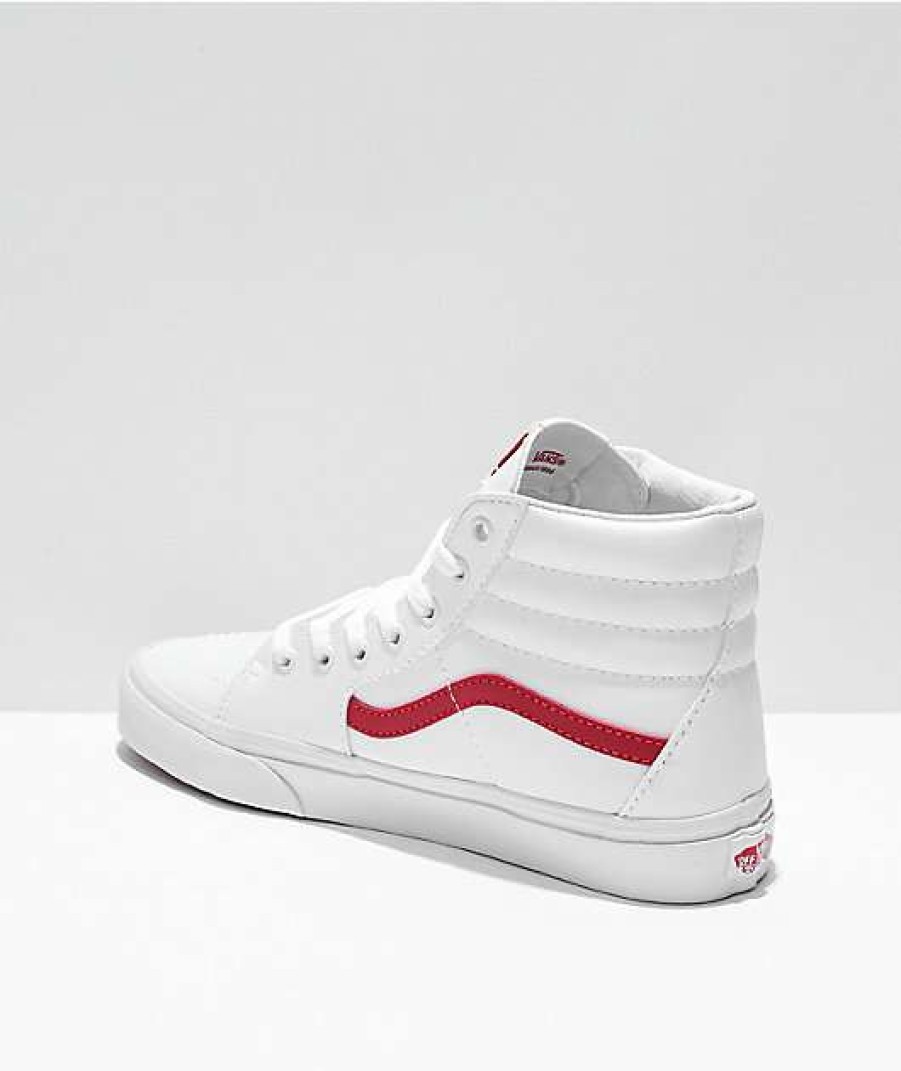 Vans * | Vans Sk8-Hi Pop Classic White & Red Skate Shoes Promotions