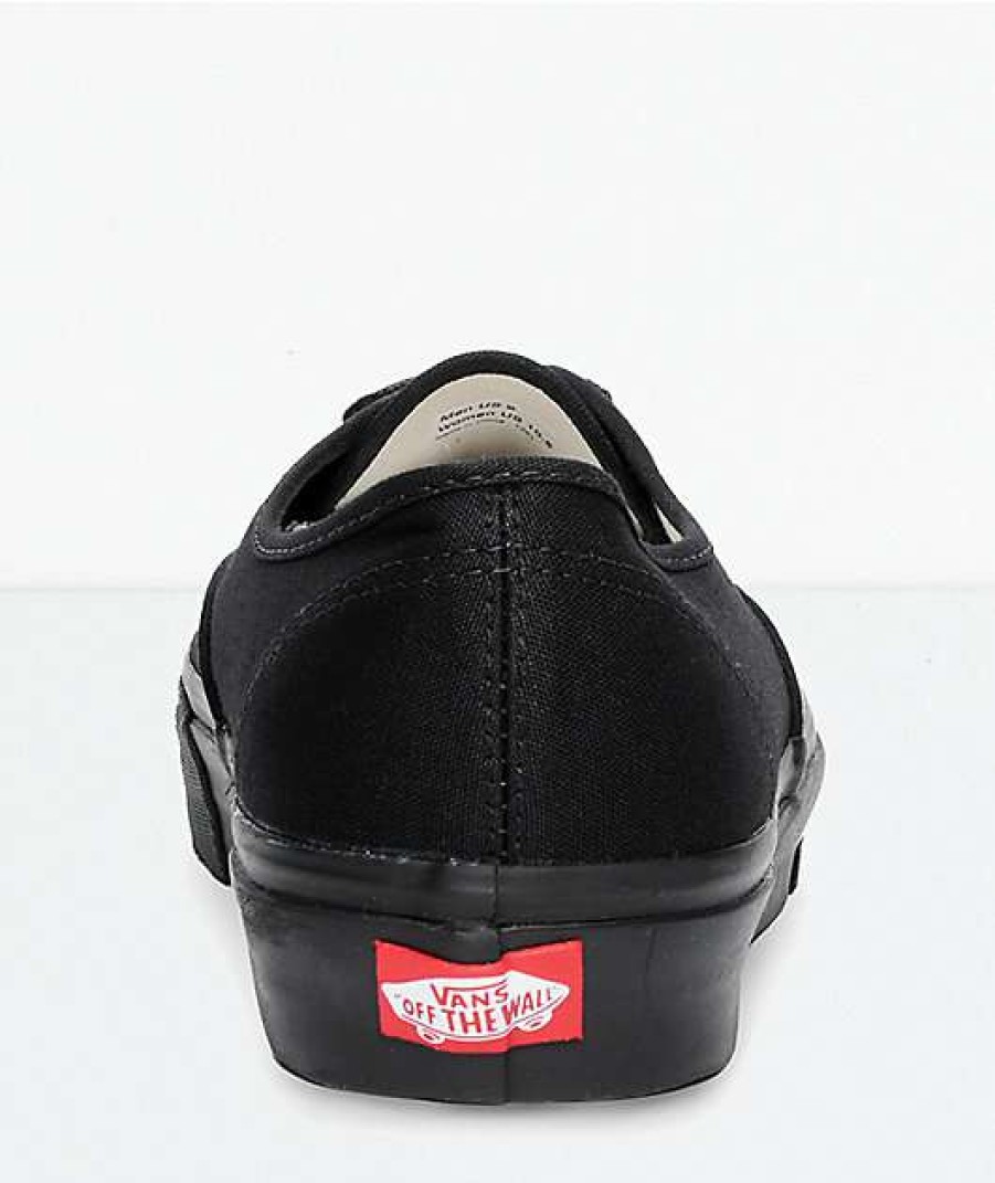 Shoes * | Vans Authentic Black Canvas Skate Shoes Outlet