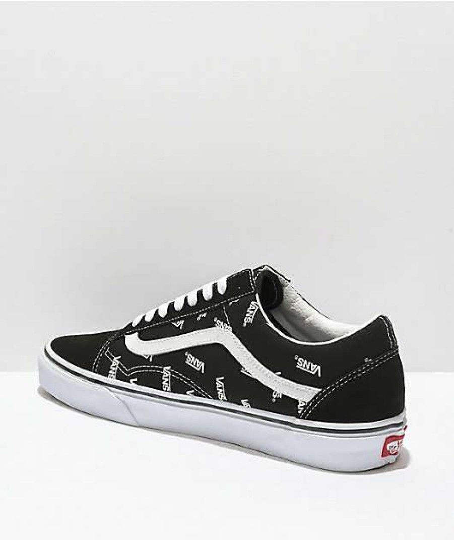 Vans * | Vans Old Skool Logo Black & White Skate Shoes Promotions